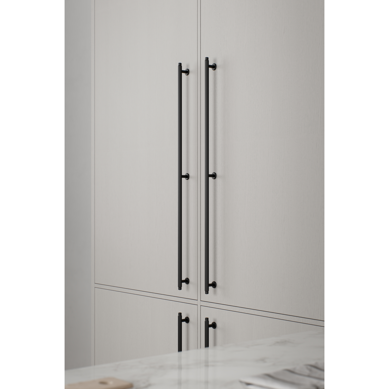 Greep VILLA LONG BA640 L690 alu + zamak mat zwart